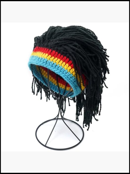 Knitted Wig Hat with Dreadlocks Beanie for Cosplay Party main image 6